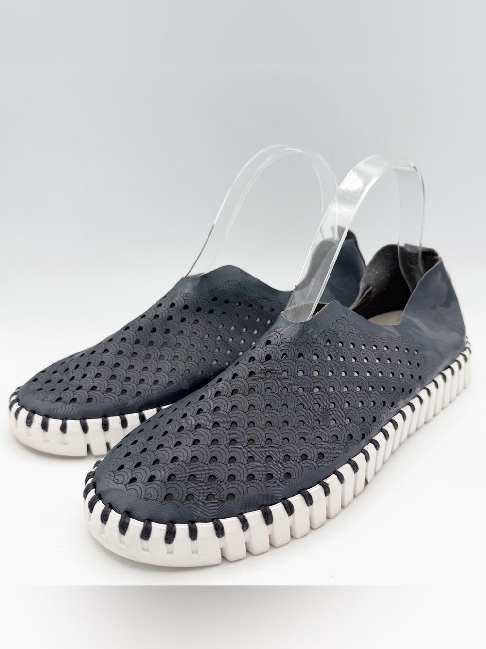 Ilse Jacobson Tulip Navy Blue Slip On Shoes Size 38